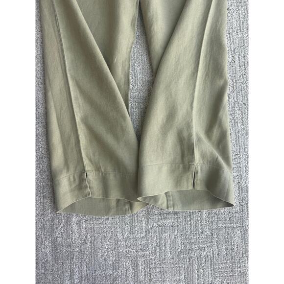J. Jill Love Linen Green Pull On Crop Pants with Pockets Small 6-8 - Picture 2 of 6